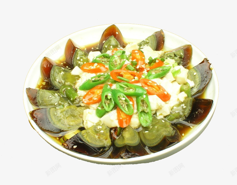 皮蛋拌豆腐辣椒png免抠素材_88icon https://88icon.com 家常菜 拌豆腐 皮蛋 辣椒