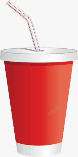 红色杯子的果汁饮料矢量图素材