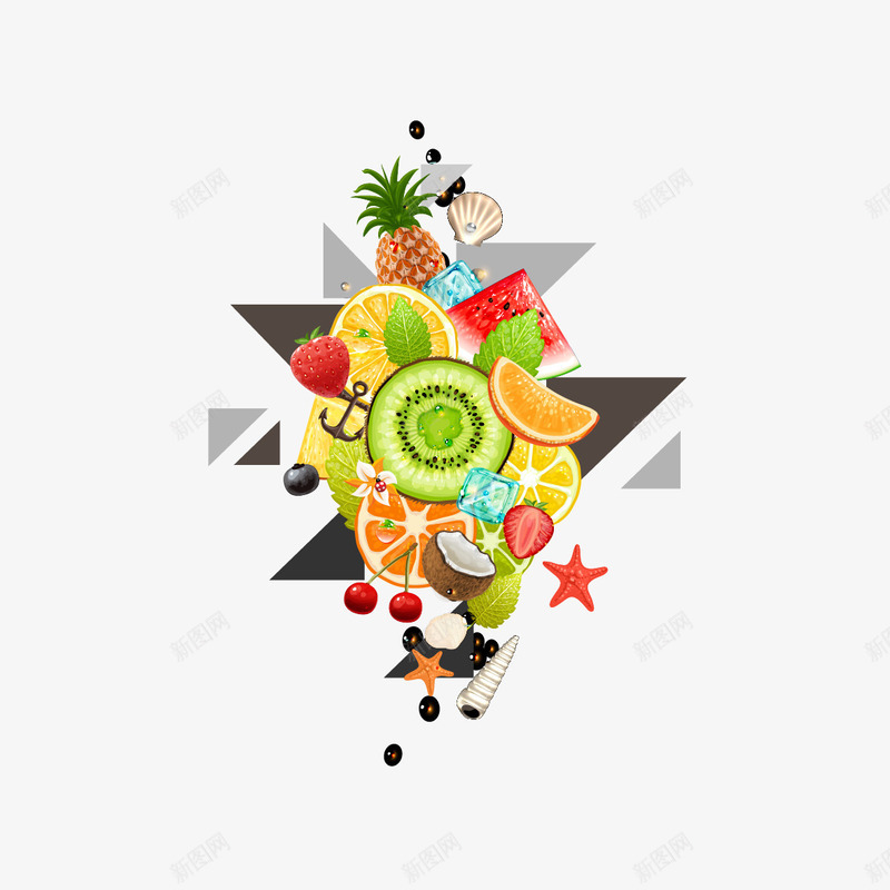 水果创意图案矢量图ai免抠素材_88icon https://88icon.com 橘子 水果 水果创意装饰图案 猕猴桃 草莓 矢量图