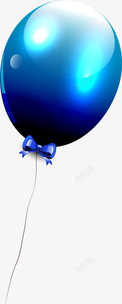 蓝色清新气球素材