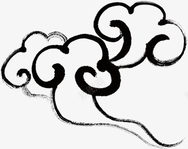 中国风水墨祥云装饰png免抠素材_88icon https://88icon.com 中国风 吉祥如意 如意形状 水墨 祥云 简约 线条