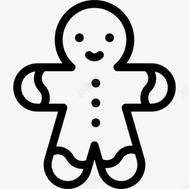 圣诞大狂欢姜饼人图标图标