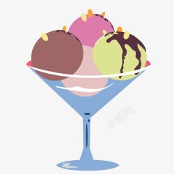 美味的冰淇淋球卡通矢量图素材