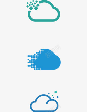 科技线框云朵标图标图标