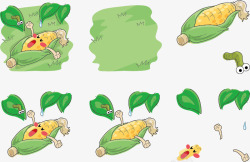 睡觉的玉米表情矢量图素材