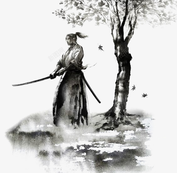 水彩侠客png免抠素材_88icon https://88icon.com 中国风 侠客水墨画 创意侠客 剑 古典 大侠 手绘 武侠 水墨画 背剑 舞剑