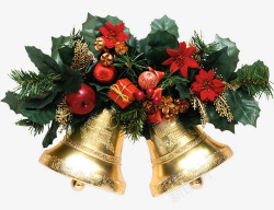 圣诞铃精制的圣诞节金色铃铛高清图片