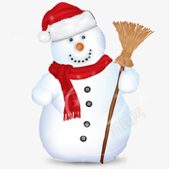创意圣诞节元素拿着扫把的雪人png免抠素材_88icon https://88icon.com 元素 创意 圣诞节 扫把 雪人