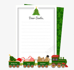 可爱圣诞火车装饰信纸素材