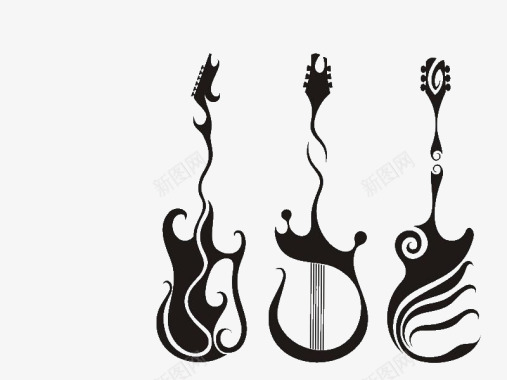 乐器各种吉他图样图标图标