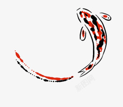 绘画鱼手绘中国风水墨鲤鱼高清图片