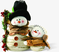 可爱冬季雪人玩偶素材