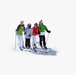 四个滑雪者素材