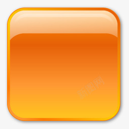 橙色方形按钮图标图标