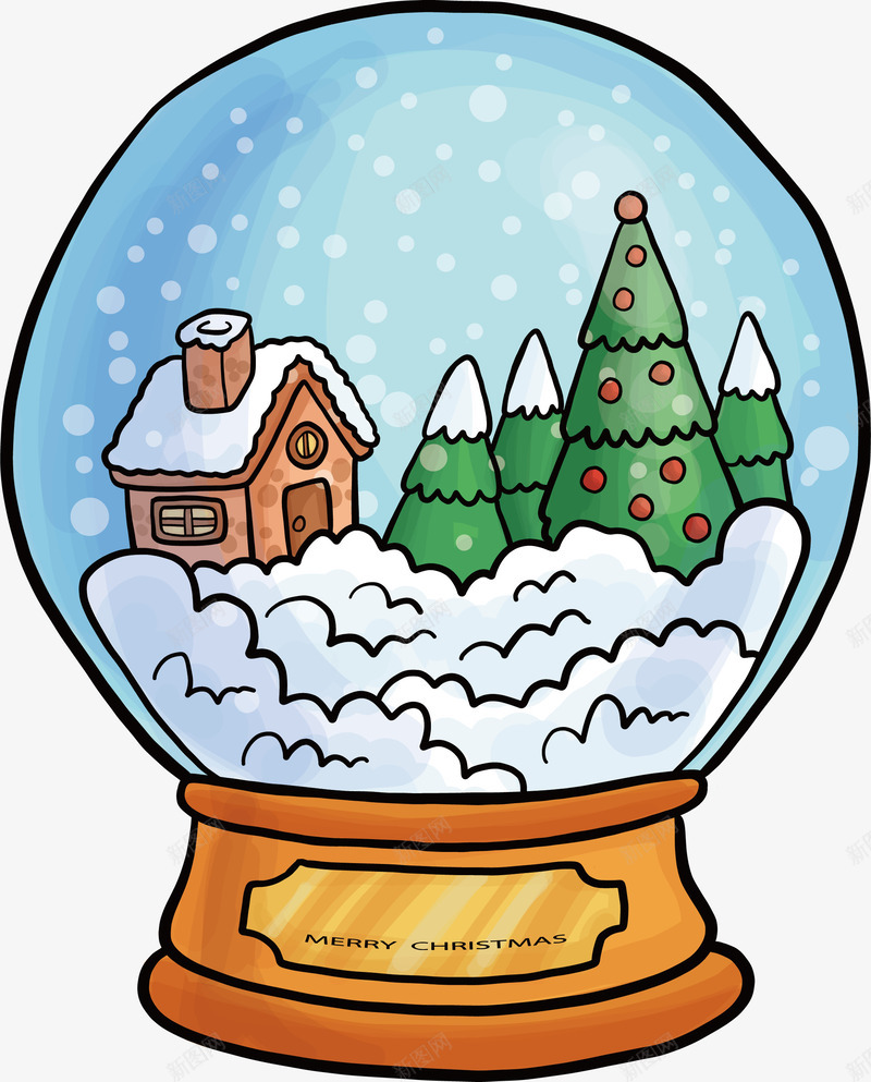 大雪纷飞水晶球png免抠素材_88icon https://88icon.com 冬季雪景 圣诞水晶球 圣诞节 水晶球 矢量png 雪景