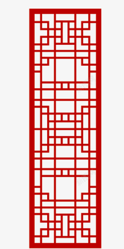 深黄古风棱格红色格子屏风图案高清图片