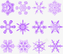 雪花冰晶紫色梦幻素材