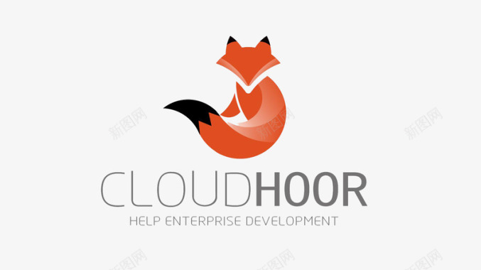 蹲着的狐狸网络科技logo创意图标图标