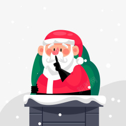 钻烟囱卡通钻烟囱的圣诞老人高清图片