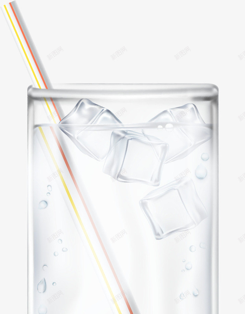 手绘冰水png免抠素材_88icon https://88icon.com 冰水 冰镇雪碧 吸管 手绘 插着吸管的玻璃杯 玻璃杯