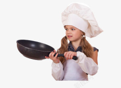 正在学厨艺的女孩素材