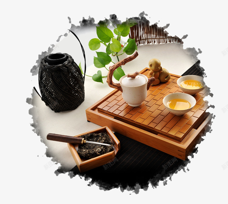 水墨茶png免抠素材_88icon https://88icon.com 中国风 水墨 绿茶水墨 茶 茶杯 茶道