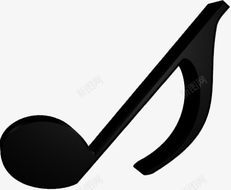 黑色音符创意勺子剪影图标图标