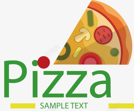 陕西美食英文的美食披萨酱料矢量图图标图标