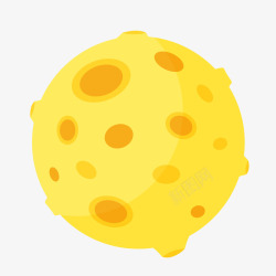 扁平黄色黄色扁平化星球元素高清图片