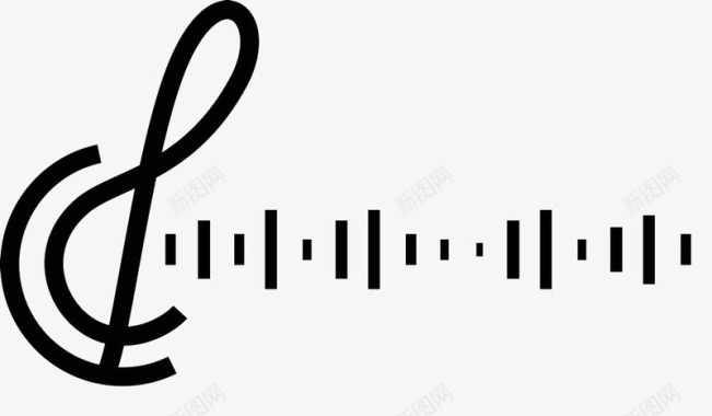 现代创意黑色五线音符简易创意插图图标图标
