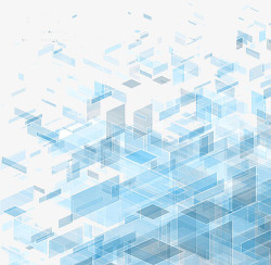 蓝色透明立体方块科技背景图素材