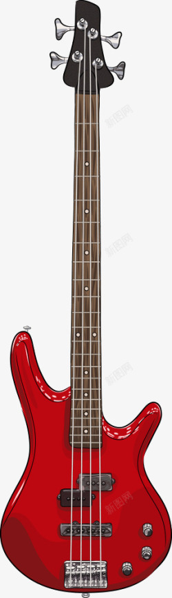红色吉他矢量图素材