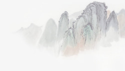 手绘中国风山水风景素材