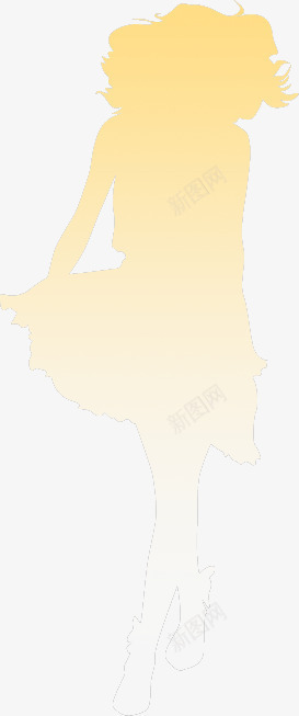 黄色色块美女图稿png免抠素材_88icon https://88icon.com 图稿 美女 色块 黄色