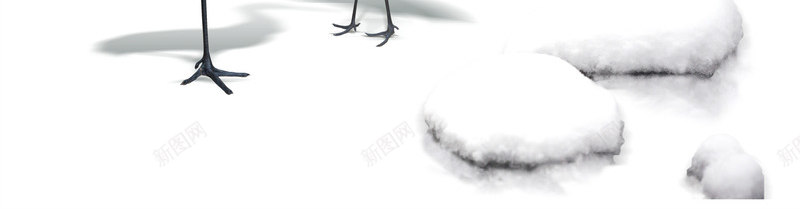 雪中行走的仙鹤背景png免抠素材_88icon https://88icon.com 仙鹤 白色 行走 雪中