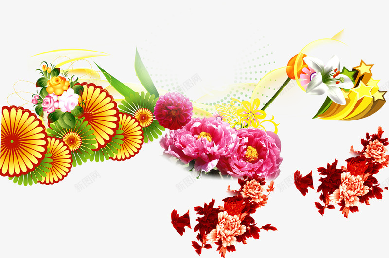 彩色手绘花朵植物装饰贺卡png免抠素材_88icon https://88icon.com 彩色 植物 花朵 装饰 贺卡