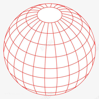 简易立体风格地球经纬线装饰图标图标