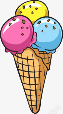 彩色冰淇淋球图标图标