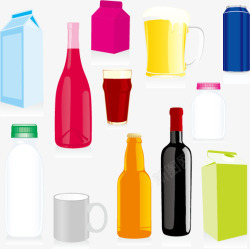 塑料瓶子瓶子和杯子瓶子纸盒高清图片