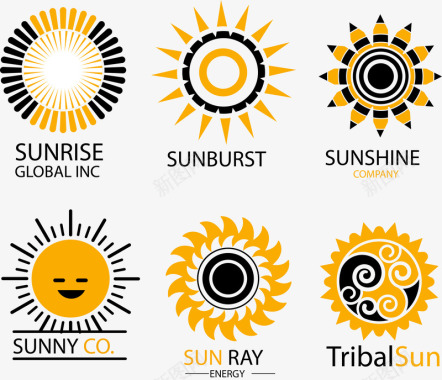 创意徽标设计太阳发光图标图标