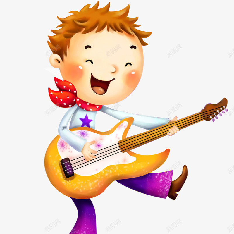 弹吉他的小男孩png免抠素材_88icon https://88icon.com 儿童 儿童画 儿童节素材 卡通元素 小朋友音乐 广告设计 弹吉他 弹吉他的小男孩 彩色手绘 插画 男孩 音乐