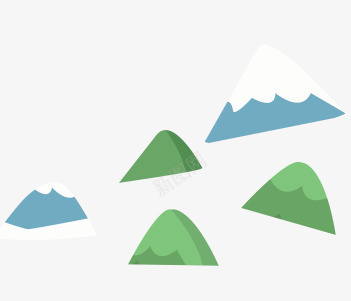 卡通山psd免抠素材_88icon https://88icon.com 卡通山 山 火山 火山手绘 雪山