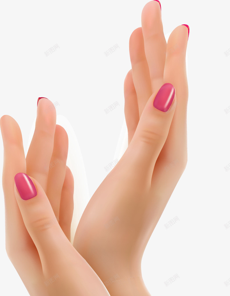 涂了指甲油的漂亮的女性双手矢量图ai免抠素材_88icon https://88icon.com 双手 女性 指甲油 矢量图