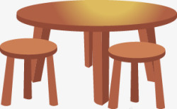 时尚卡通家居餐桌凳子素材