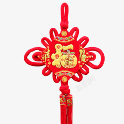 红色福字中国结挂饰素材