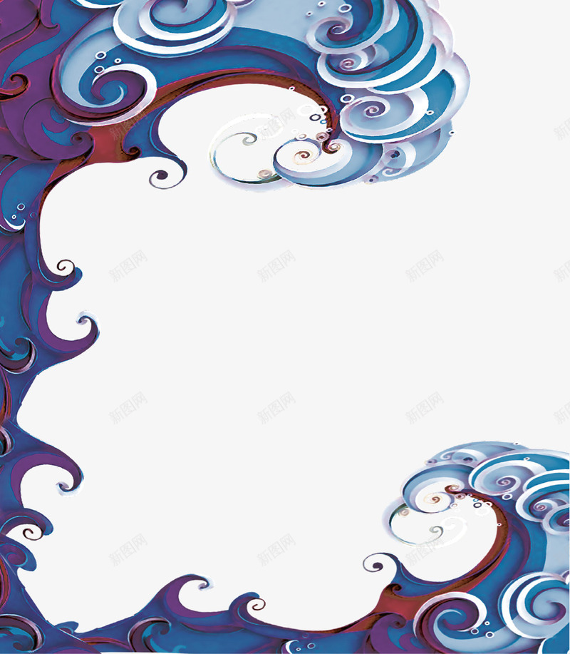 立体创意海浪装饰图案png免抠素材_88icon https://88icon.com 中国风 大海 海报设计 海洋 海浪 立体创意 装饰图案