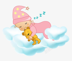 卡通新生儿睡觉的宝宝高清图片