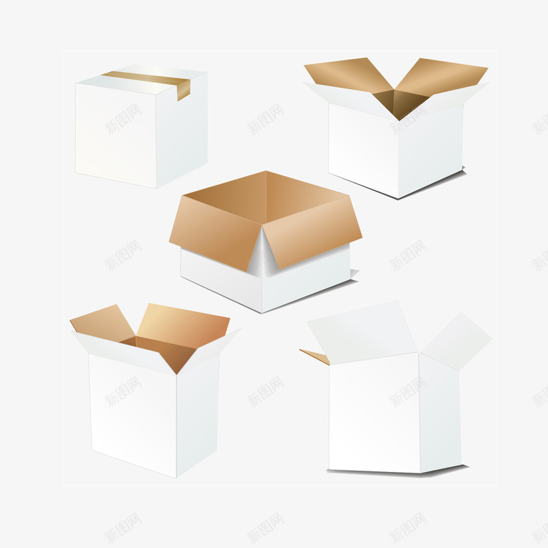 空白纸盒纸箱矢量图eps免抠素材_88icon https://88icon.com 空白纸盒纸箱矢量素材空白纸盒纸箱包装箱子打开封闭矢量素材 矢量图