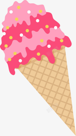 粉色卡通美味冰淇淋素材