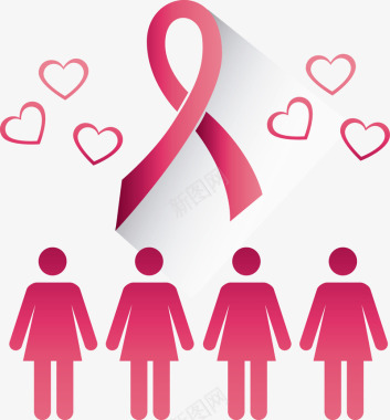 红色丝带抗乳腺癌logo图标图标